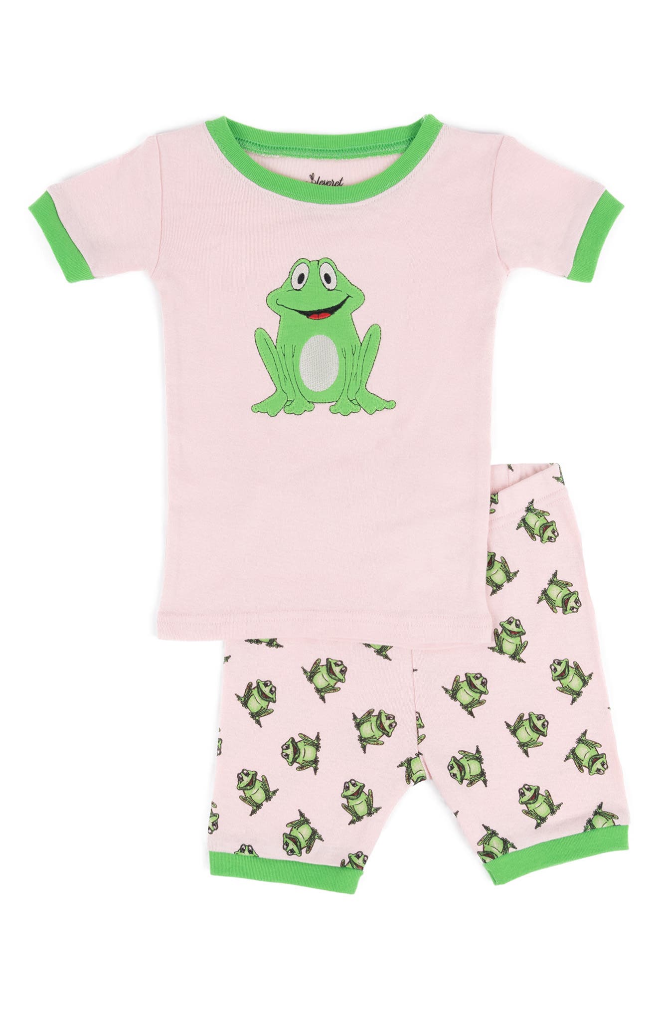 Little Me Girls 3T Pink Striped Frog Short-Sleeve Pajama Pants Set Little Me Girls 3T Pink Striped Frog Short-Sleeve Pajama Pants Set